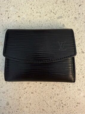 Louis Vuitton Black Epi Leather Small Flap Wallet